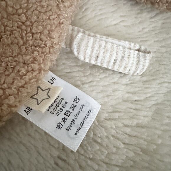 Albetta Creation Tan Teddy Bear Flat Baby Lovey Pacifier Holder 11” Plush Toy - Picture 4 of 6